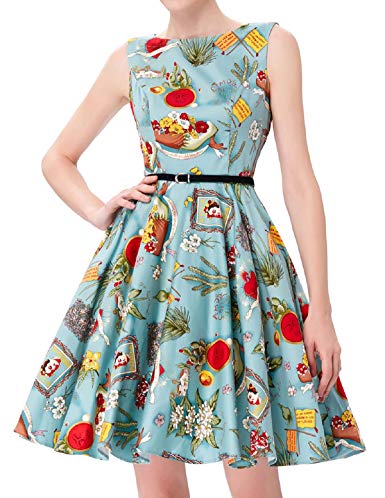 JS Fashion Vintage Dress Women's 1950's Vintage Sleeveless Swing Dresses by Grace Karin JS6086