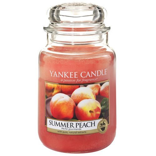 Yankee Candle "Summer Peach" Classic Jar Candle, Red, Large, 623 g