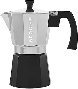 GROSCHE Milano Stovetop Espresso Maker Moka Pot Cuban Coffee Maker Stovetop Coffee Maker Moka Italian Espresso Greca Coffee Maker Brewer Percolator | 9 Espresso Cup, Tuxedo