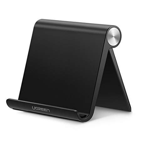 UGREEN Tablet Stand Holder for iPad, Samsung Galaxy Tab, Nintendo Switch, Apple iPad Pro 10.5, iPad Mini, iPad Air, iPhone 7 6 Plus X 6S 8 5S, LG Android Tablets and E-readers, Adjustable (Black)