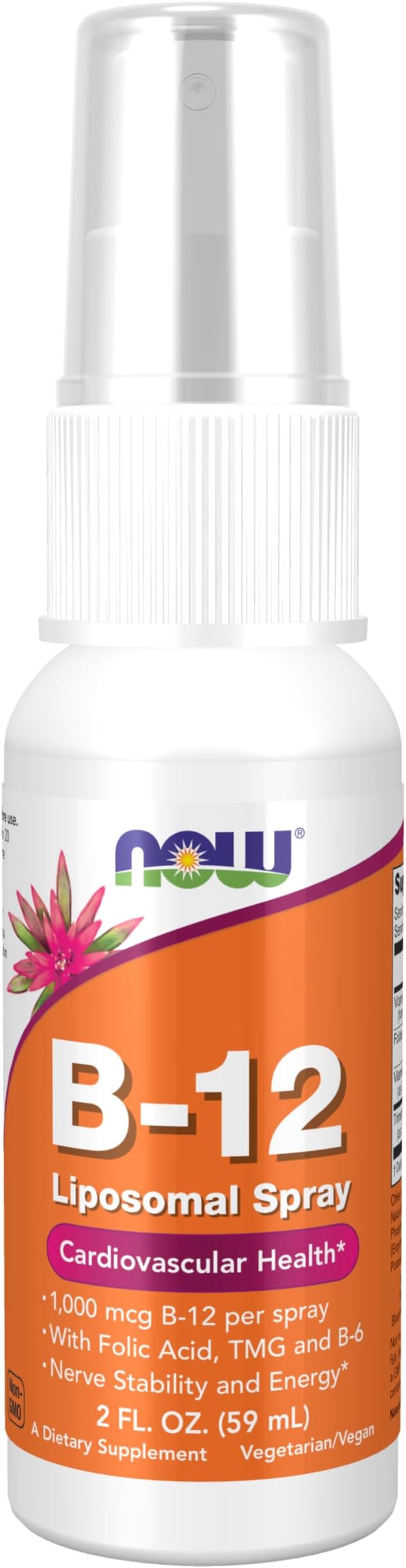 NOW Supplements, Vitamin B-12 Liposomal Spray with Folic Acid, TMG and B-6, 2-Ounce