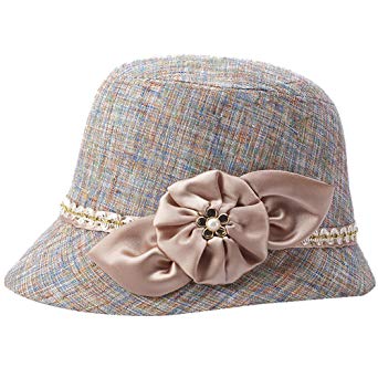 Womens Summer Beach Linen Flax Cloche Sun Travel Folding Bucket Boonie Top Hat