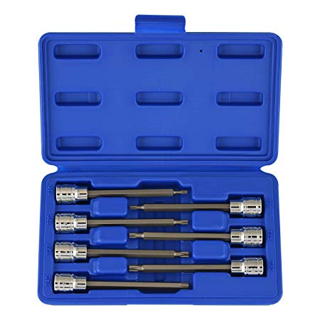 Neiko 10080A 3/8 Drive Extra Long Torx Star Bit Socket Set, 7 Piece | T10-T40