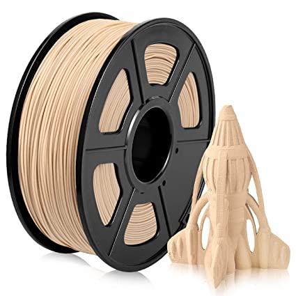 Wood PLA Filament, PLA 3D Printer Filament 1.75mm for 3D Printer 3D Pen, Wood Fiber Filled PLA Wood Filament 1KG (2.2 lb) PLA Wood Color