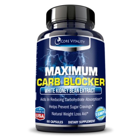 #1 Carb Blocker & Pure White Kidney Bean Extract - Premium Optimized Formula - Ultimate Carb Blocker and Fat Absorber - Potent Weight Loss Supplement & Appetite Suppressant - 30 Day Supply