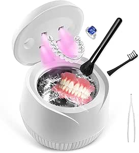 Ultrasonic Cleaner-Ultrasonic Jewelry Cleaner-Ultrasonic Retainer Cleaner,45KHz Ultrasonic Cleaner, Two Clean Modes for Glasses, Jewelry, Watch,Denture and Makeup Tools