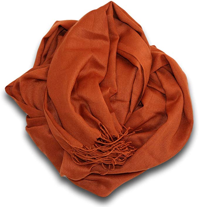 Pashmina-Style Womens Shawl 26 inches wide by 72 inches long Pumpkin Harvest