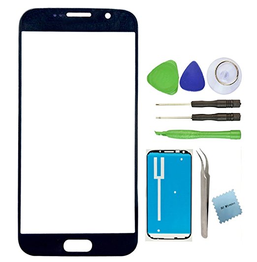 Samsung Galaxy S7 Broken Front Glass Screen Replacement Kit / Adhesive / Lens Repair / Tools GS7 (Black)
