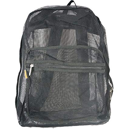 Mesh Backpack See through Student Bookbag School Book Bag Security Net Daypack