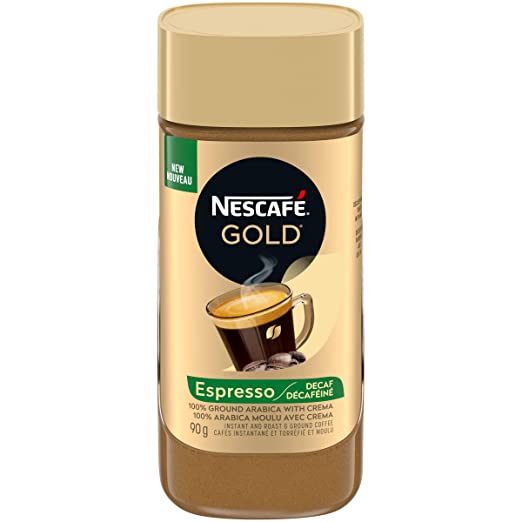 Nescafé 1 Gold Espresso Decaf Instant Coffee, 90 Grams 90g/3.2oz {Imported from Canada}