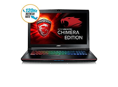 [Gaming Laptop] 2017 MSI GE72VR Apache Pro 17.3-inch Notebook (Intel Core i7-7700HQ Kaby Lake, 16 GB RAM, 128 GB NVMe PCIe SSD and 1 TB HDD, GeForce GTX 1060, Windows 10, 120Hz 5ms) Black