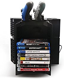 PS4 Multifunctional Game Disk Storage Tower Holder For Playstation 4 Console and DualShock 4 Controllers