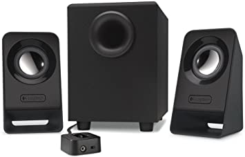 Logitech Z213 Compact PC Multimedia 2.1 Speaker System with Subwoofer, 14 W, Control Pad, 3.5mm Audio Input, Headphone Jack, EU Plug, Computer/TV/Smartphone/Tablet/Music Player - Black