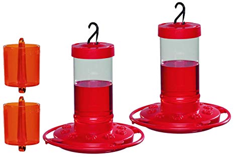 First Nature 3051 Hummingbird Feeder, 16-Ounce - 2 Feeders & 2 Ant Moats