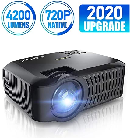 Projector, Bomaker A2 720P Portable Projector, 4200 Lux 1080P Supported LCD Video Projector, Multimedia Home Theater Projector Support HDMI USB SD Card VGA AV for Home Entertainment, Party and Games