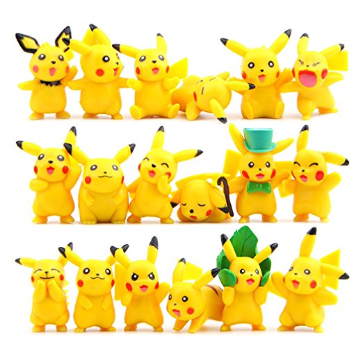 18 Pcs (1 Set ) Monster Collection Pokemon, Pikachu Action Figures, 1.8"