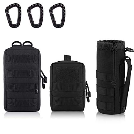 FUNANASUN 2 Pack Molle Pouches - Tactical Compact Water-Resistant EDC Pouch