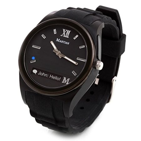 Martian MN200BBB Notifer Fashion Smartwatch with Text and App Alerts for iOS and Android Devices - Black