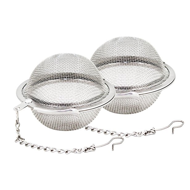 ACLUXS 2pcs Stainless Steel Mesh Tea Ball 2.1 Inch Tea Infuser Strainers Tea Strainer Filters Tea Interval Diffuser for Tea
