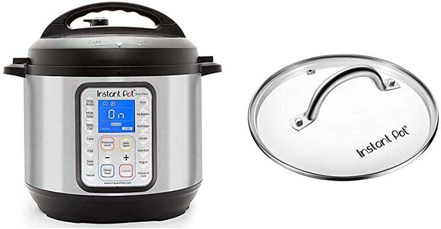 Instant Pot Duo Plus 9-in-1 Electric Pressure Cooker, Sterilizer, Slow Cooker, Rice Cooker, Steamer, saute, 6 Quart, 15 One-Touch Programs & Tempered Glass Lid, 9 in. (23 cm), 6 Quart, Clear