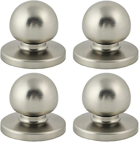 4 Pack of Satin Nickel Bi-fold Knobs with Backplates