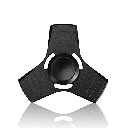 PlayMaty Spinner Top Toy Metal Aluminum Stress Relief Toy for Anxiety ADHD (black)