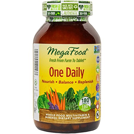 MegaFood - One Daily, Supports Optimum Health & Well-being, 180 Tablets (FFP)
