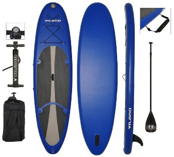 Vilano Navigator 10' (6" Thick) Inflatable SUP Stand Up Paddle Board Package