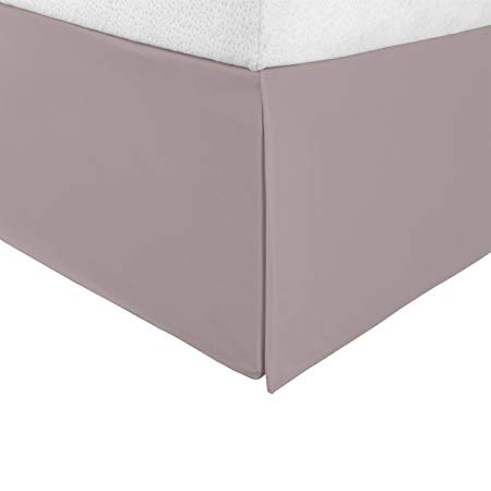 Superior Infinity Luxury Soft 100% Brushed Microfiber Tailored Bed Skirt with 15” Drop, Wrinkle Resistant with Pleats and Split Corners - King Bedskirt, Grey