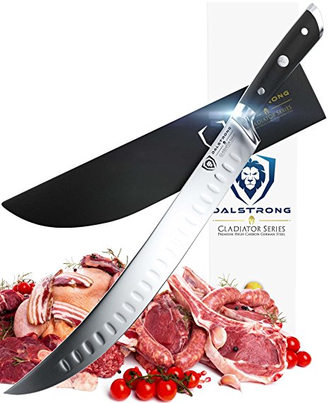 DALSTRONG Butcher's Breaking Cimitar Knife - Gladiator Series 10" Slicer - German HC Steel - Sheath Guard Included