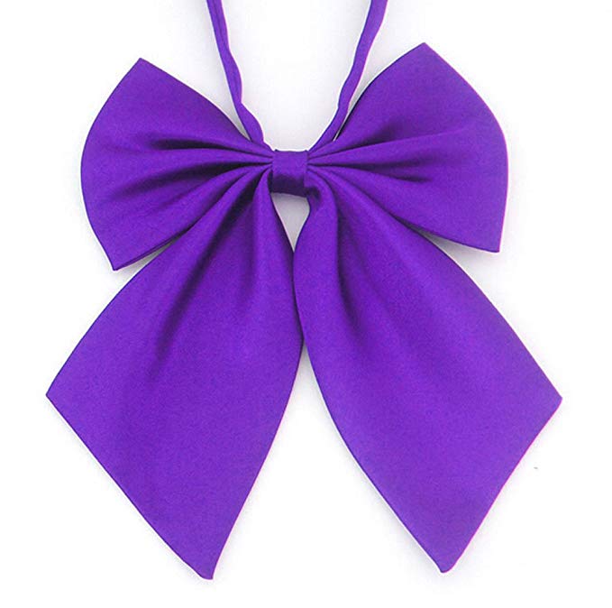 Ladies Adjustable Pre tied Bowtie - Solid Color Bow Ties for Women