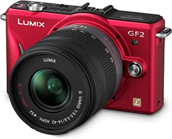 Panasonic Lumix DMC-GF2 12 MP Micro Four-Thirds Mirrorless Digital Camera with 3.0-Inch Touch-Screen LCD and 14-42mm Lens (Red)