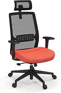 COSTWAY 400LBS Big & Tall Mesh Office Chair, Ergonomic High Back Swivel Computer Desk Chair with Adjustable Headrest, Lumbar Support and Armrests, Reclining Executive Task Chairs for Home Office