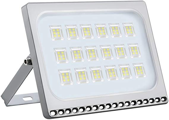100W LED Flood Light, 11000LM 6000-6500K (Cold White) IP67 Waterproof Super Bright Outdoor Floodlight for Garden Yard, Party, Lawn, Playground, Basketball Court