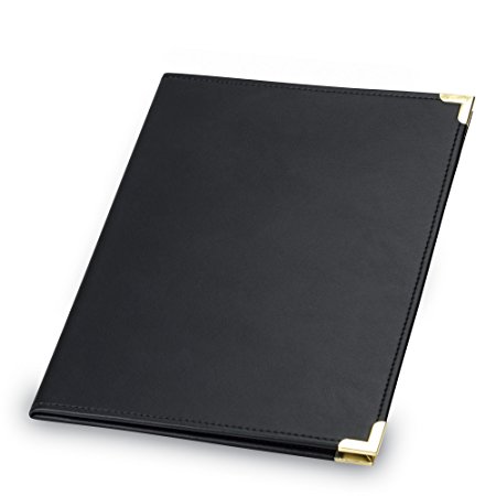Samsill Classic Collection Business Padfolio / Resume Portfolio with Brass Corners, 8.5 x 11 Writing Pad, Black