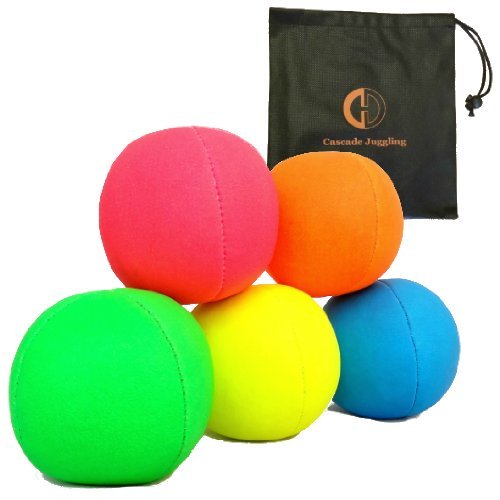 5 x Pro UV Smoothie Juggling Balls & Bag - Set of 5 Juggling Balls