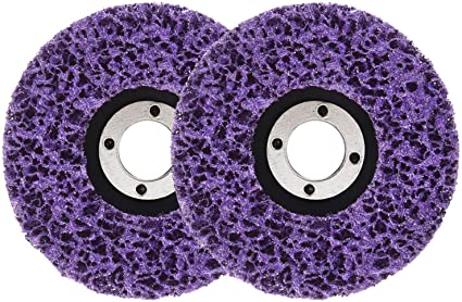 Rust Remover Wheel Remove Paint and Oxidation Poly Strip Wheel Disc Abrasive Angel Grinding Wheel (2Pack - 5" x 7/8")