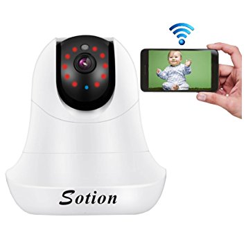 SOTION Wireless WiFi Internet Network IP Surveillance Security Video Home/Indoor Camera System, Baby and Pet Monitor with Pan and Tilt, Two Way Audio & Night Vision
