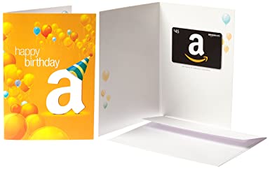 Amazon.com $45 Gift Card in a Greeting Card (Birthday Balloons Design)