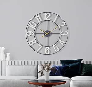 Sorbus Large Wall Clock for Living Room Decor - Wall Clock for Kitchen - 24 inch (60 CM) Wall Clock Decorative - Battery Operated Analog Large Clock (White)