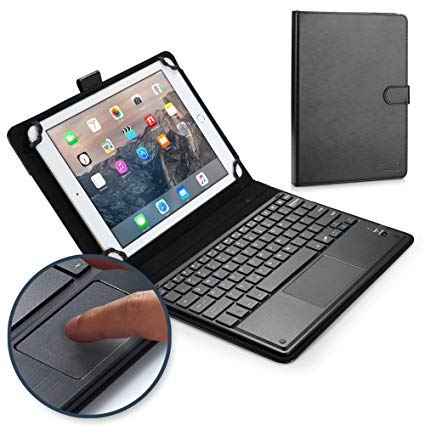 Samsung Galaxy Note 10.1 2014 keyboard case, COOPER TOUCHPAD EXECUTIVE 2-in-1 Wireless Bluetooth Keyboard Mouse Leather Travel Cases Cover Holder Folio Portfolio   Stand SM-P600 P601 P605 P607 (Black)