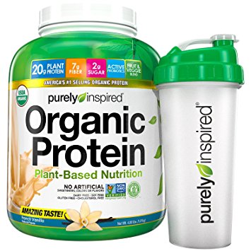 Purely Inspired Organic Protein Powder Plus Shaker Cup, French Vanilla, 4 Pound