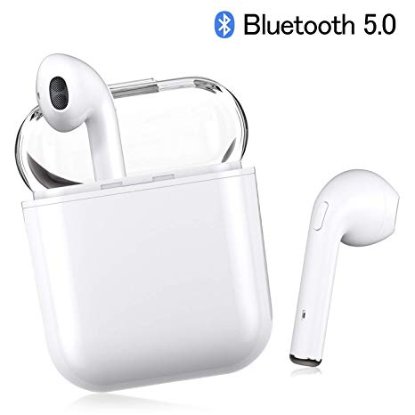 Bluetooth Headset, i8X Wireless Earbuds Sports Headphones Mini Size HD Stereo in-Ear Noise Cancelling Headphones Compatible with iPhone iOS Android Smartphone