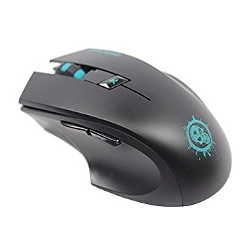 2.4GHz Wireless Gaming Mouse, FOME C10 Ergonomic Right-handed Design Noiseless Buttons Precise positing Optical Wireless Gaming Mouse DPI 1000/1500/2000 with 3 Color Breathing Light for LOL CF Compatible with Windows MAC Black   FOME Gift