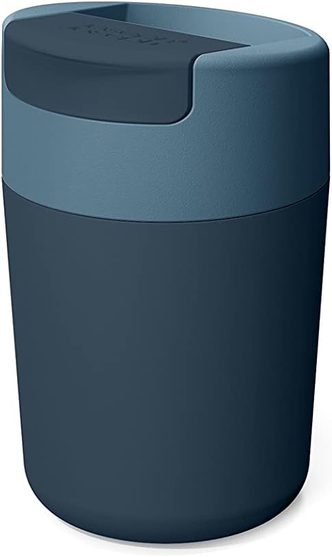 Joseph Joseph Sipp, Polipropileno (PP) Taza para llevar café y té, Vaso con tapa, a prueba de fugas, sin BPA, 340 ml, azul oscuro