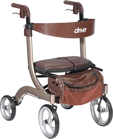 Drive Medical Nitro Dlx Euro Style Walker Rollator, Champagne, 1 Each 1 count