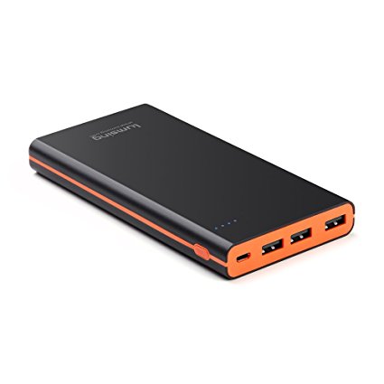 Lumsing 15000mAh Portable Charger 3-Port External Battery Power Bank (Black)