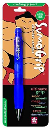 Sakura 50282 SumoGrip 0.5-mm Pencil with Eraser, Clear Blue