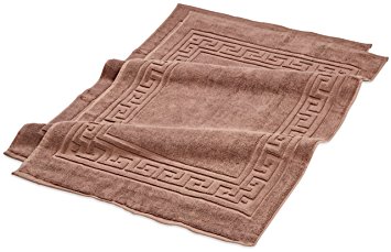 Superior Hotel & Spa Quality Bath Mat Set of 2, Made of 100% Premium Long-Staple Combed Cotton, Durable and Washable Bathroom Mat 2-Pack - Mocha, 22" x 35" each