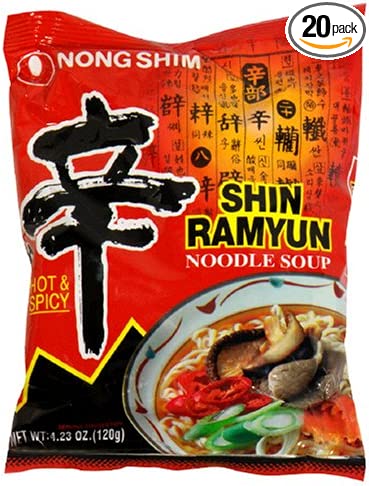 Nong Shim, Shin Ramyun Noodle Soup Gourmet Spicy (Pack of 20)